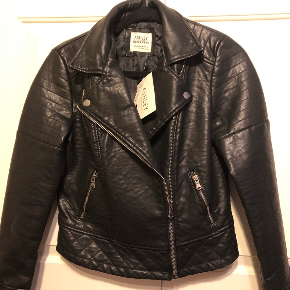 Ashley Outerwear Black Faux Leather Moro Jacket